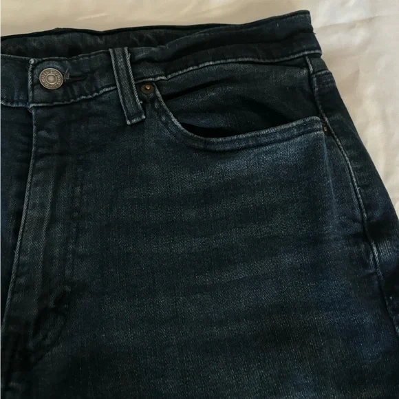 Men's LEVIS 514 Black Label Straight Fit 33 X 30 Dark Wash Stretch Jeans - Picture 11 of 15